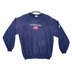 Salt Lake 2002 Winter Olympics Crewneck Sweatshirt Navy XL Faded